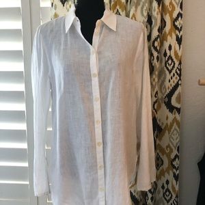 FLAX Linen Button Down Shirt Tunic